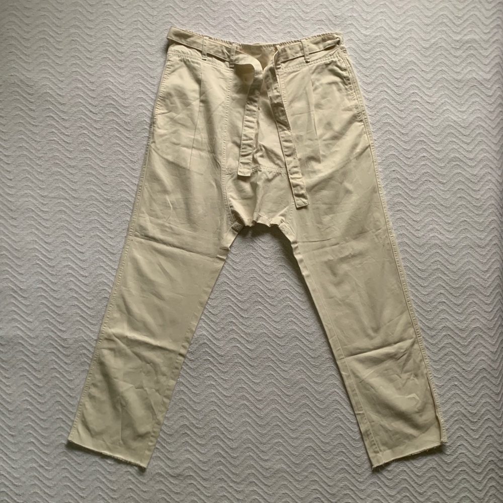 NSF Muslin Drop Crotch Straight Leg Shailey Pants White Womens P NWOT